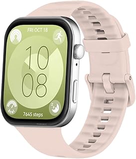 مارجون سوار ساعة رياضي من السيليكون قابل للتعديل متوافق مع هواوي فيت 3 معصم بديل للرجال والنساء بينك رملي زهري