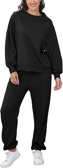 Outfeel Women 2 Piece Sweatsuit Sets Oversized Sweatshirt Jogger Sweatpants 2025 Fall Loungewear Tracksuits S-XL