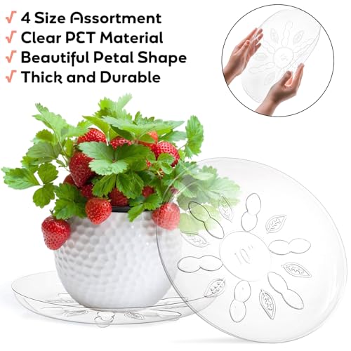 Youeon YOU-CLEARPLANTSAUCERS-4SIZE-24P 24 Pack Clear Plant Saucers thumb #2