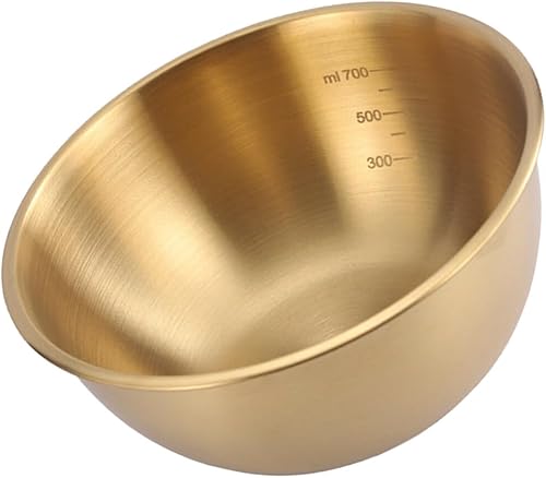 Miniatura 5 de Luxshiny Cuencos de acero inoxidable para mezclar 40.6 fl oz, tazón de medición para hornear, tazón de sopa de ramen coreano, bandeja de ensalada de