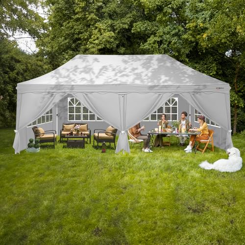 VINGLI Commercial 10x20 Pop Up Canopy Tent with Sidewalls