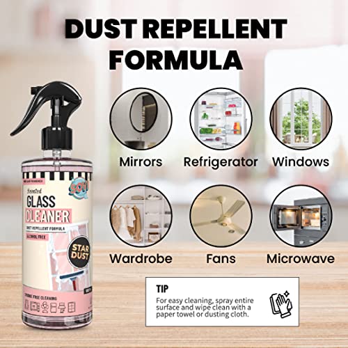 Image of SOVI Scented & Vinegar Powered Glass Cleaner with Dust Repellent Formula, Alcohol Free, Stardust (Refill) 5 L