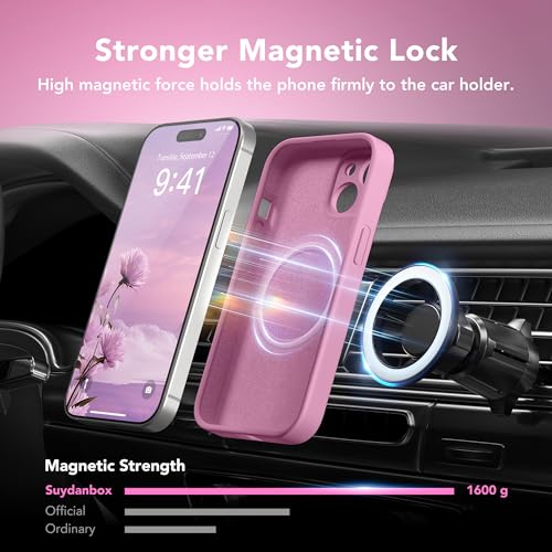 Image of Magnetic for iPhone 13 Case, Compatible with MagSafe, [Full Camera Protection][Screen Protector] Silicone Shockproof Protective Phone Case for iPhone 13 6.1 inch, Blackcurrant