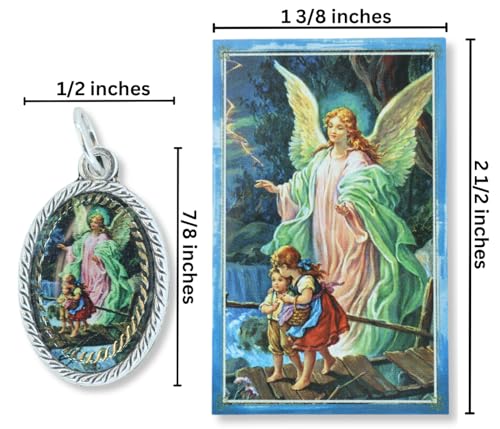 Catholic Medal for Necklace and Cardstock Saint Image - 7/8" Color Saint Medal Pendant for Catholic Necklace - Made in Italy4