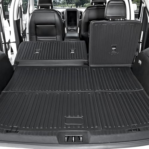 Image of Floor Mats for Ford Edge 2015-2026, All Weather Floor Mats Trunk Cargo Liner with Backrest Protectors and Door Sill Guards Accessories, Full Coverage Set