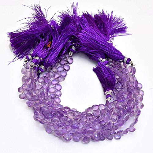 Briolette améthyste violette naturelle pierres précieuses facettées pour fabrication bijoux