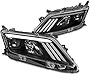ZMAUTOPARTS LED Sequential Signal Projector Headlights Headlamps Black Compatible with 2010-2012 Ford Fusion