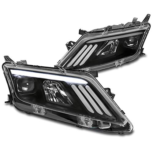 ZMAUTOPARTS LED Sequential Signal Projector Headlights Headlamps Black Compatible with 2010-2012 Ford Fusion