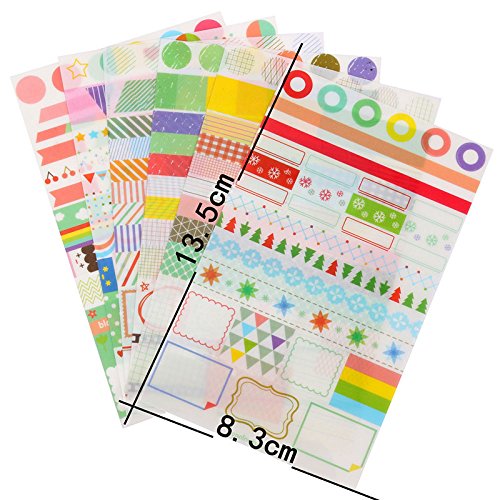 6 Sheets Calendar Paper Sticker Scrapbook Diary Planner Card Decoration Cute and Good Ideas