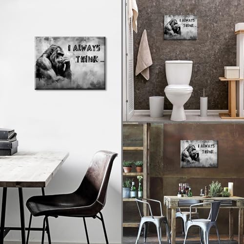 PIY PAINTING 動物の室内装飾画、 チンパンジーの芸術装飾絵画、 リビングの装飾的な絵画、 考える人 アート キャンバス プリント、考えるオランウータン、 キャンバスウォールアート写真、 簡単な取り付け、 ベッドルーム リビングルーム 書斎 オフィス ヨガルーム 寮 壁飾り、 30x40 cm、 内蔵木枠付き完成品 [3]