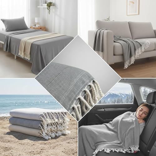 Miniatura 6 de Ecommerc3 - Colcha Multifunción Y Elegante Para Sofá O Cama 230 X 260 Cm , Color Gris