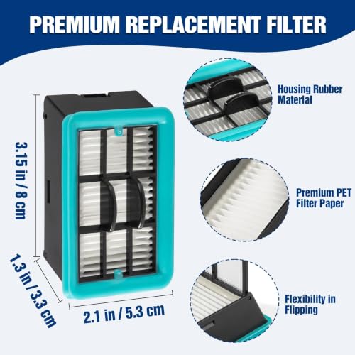 Image of 3831 Filter Replacement Parts Compatible with Bissell CrossWave Hard Floor Expert 3831 HF2 3845N, Floor Scrubber Wet Dry Vacuum Cleaner Accessories, 4 Pack