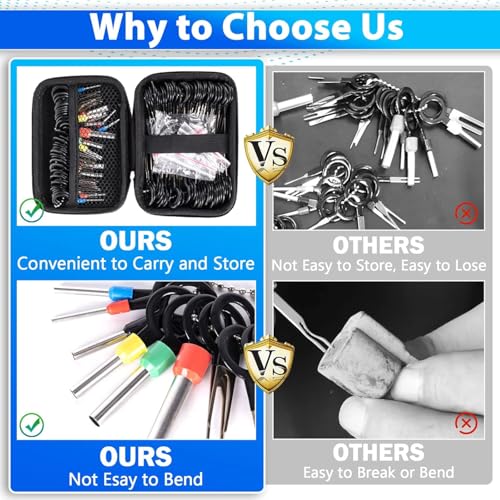 Image of Terminal Removal Tool Kit 139 Pcs Depinning Tool Electrical Connector Pin Removal Tool Kit Pin Extractor Tool Set Wire Terminal Release Tool for Automotive Car Household Devices
