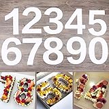 EORTA 0-8 Numeral Cake Tins Molds 10 Inch Arabic Number Cake Maker Decorative Fillings Layered Cake Baking Tools for DIY Wedding Birthday Anniversary, White