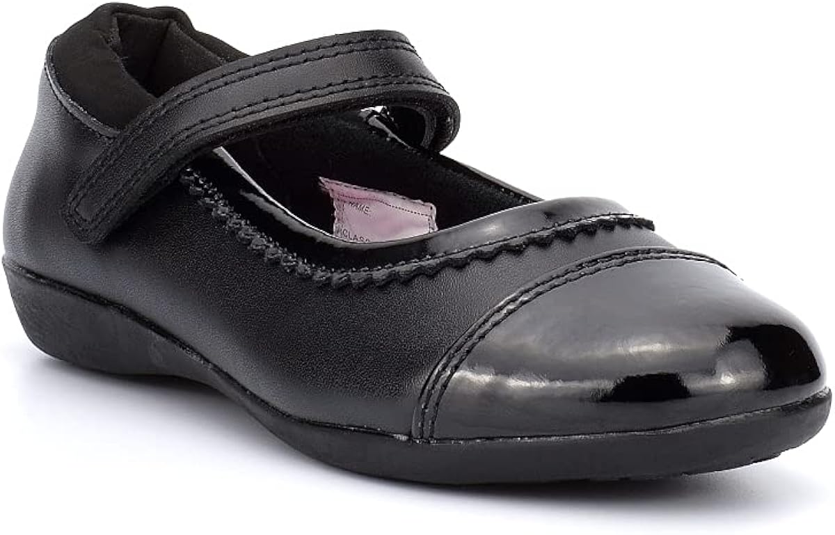 Girls School Shoes Girls Coated Leather School Shoes Girls Touch