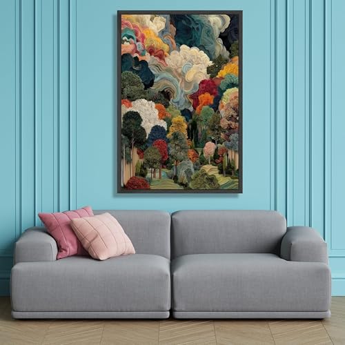 Décoration murale arbres colorés en toile pour réveiller l'ambiance de votre chambre