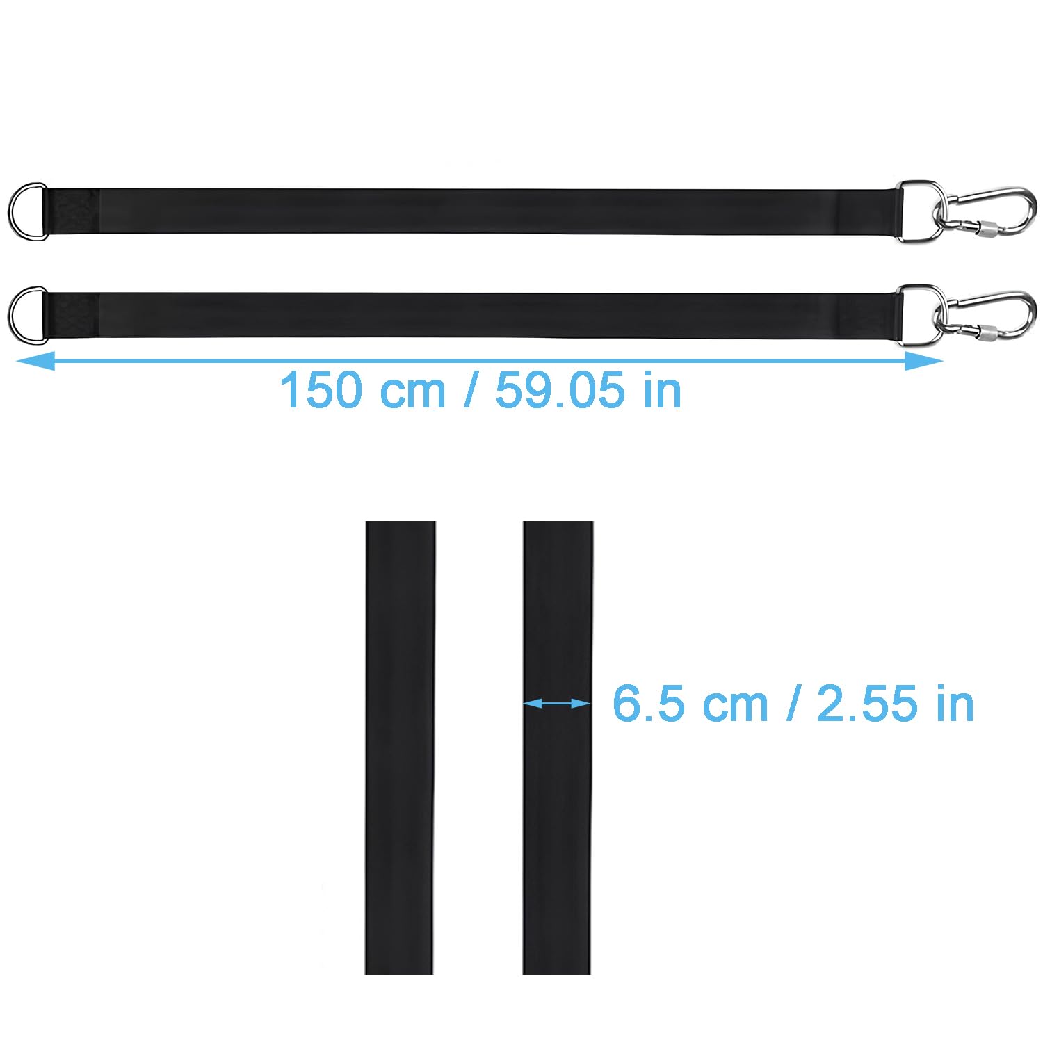 7 Pièces Corde Balancoire, Hamac Sangle, Polyester, 2* Courroie de Suspension + 2* Boucle de Connexion + 2* Coussinets de Protection des Arbres + 1* Sacs, pour Balançoire Extérieure, Hamac (150*6.5CM)