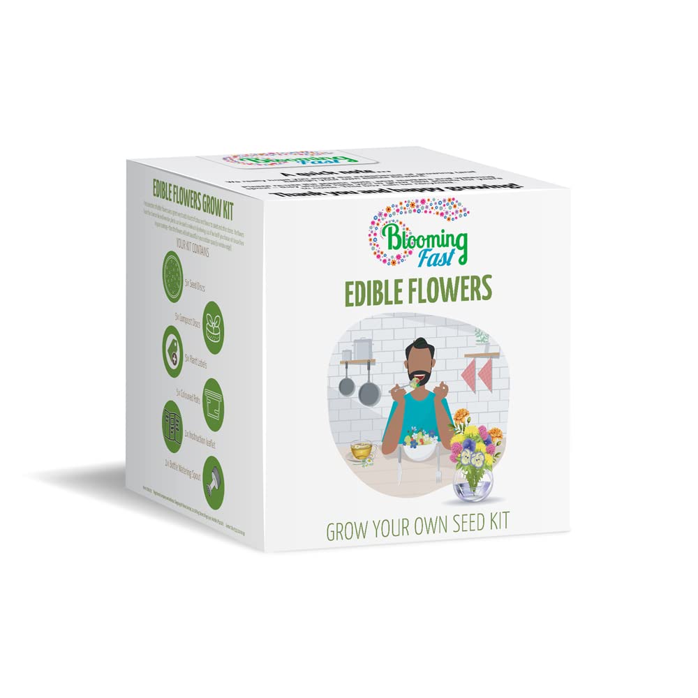 YouGarden Edible Flowers Seed Grow Kit, Five Flower Varieties