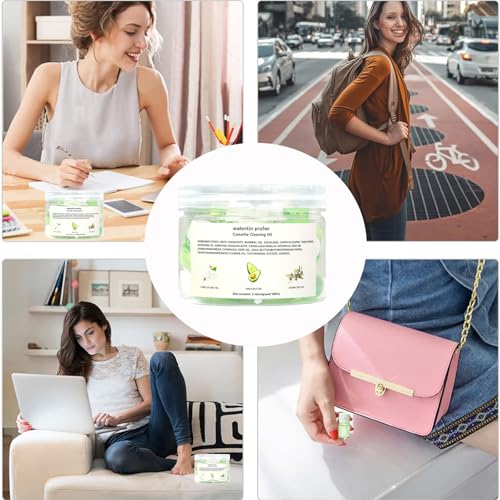 Óleo de limpeza para rosto, 30 peças de mini óleo de limpeza de flor de camélia para controle de por