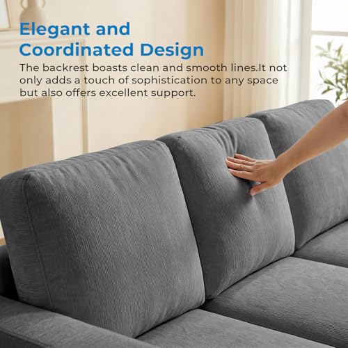 Image of Mjkone 82 inch Width 2 Pieces Living Room Sofa Sets, 3 Seater Sofas Couch and Loveseat Set, Sofas Couches Living Room Furniture Sets, Sectional 3-Seat Sofa + Loveseat Couch Set for Home Office, Light Grey