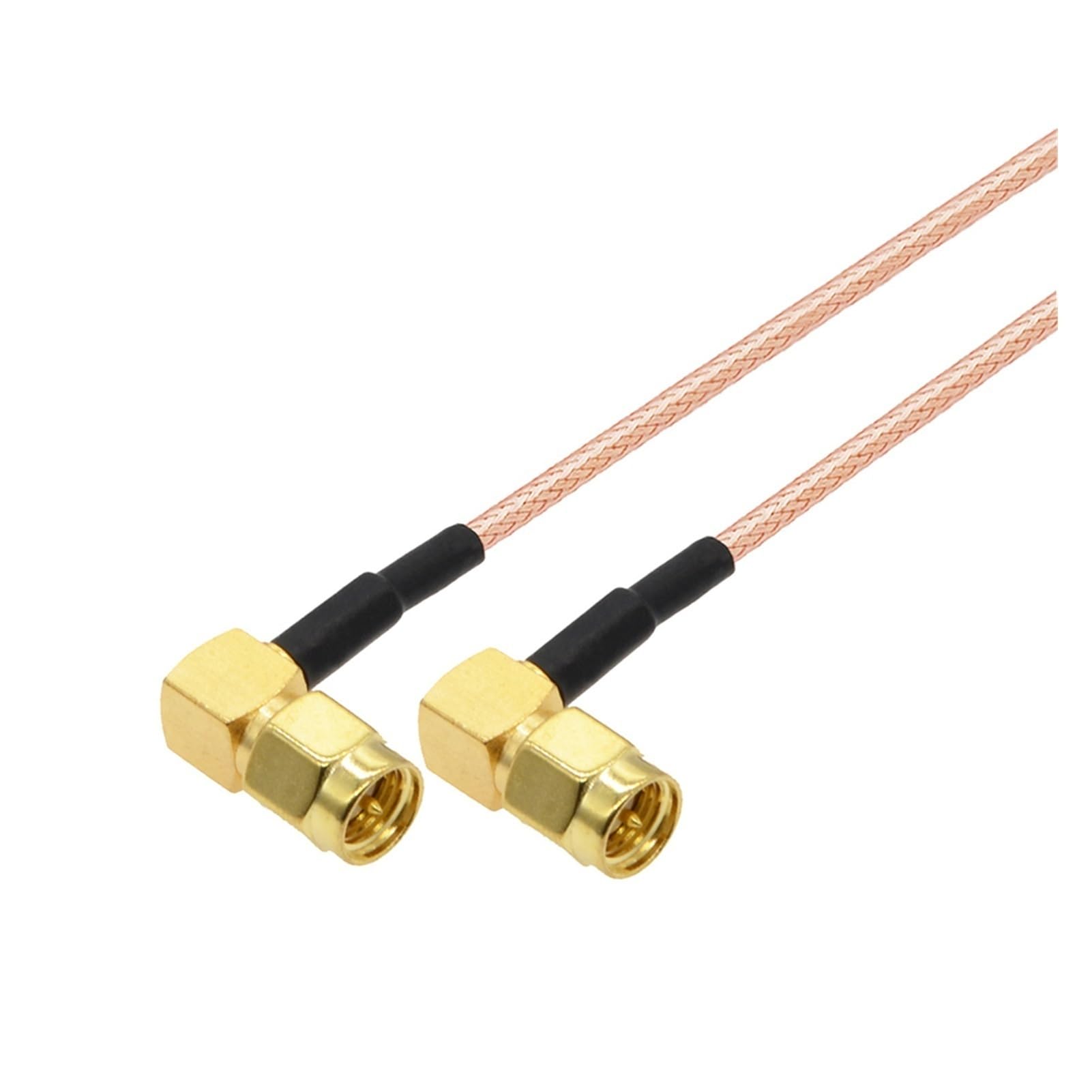 2pcs / lot angolo retto Sma. Maschio a. Sma. Jack femminile di 90 gradi Rf. Coassiale RG316. Cavo trecc WIFI Jumper del cavo di estensione dell'antenna(Brown,20CM)