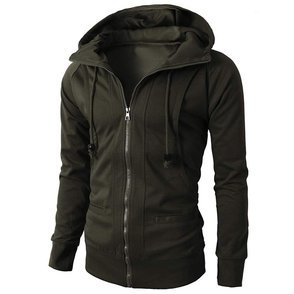 Men Hoodie Pullover, Beautyfine Male Autumn Winter Jacket Long Sleeve Zipper Blouse Sport Tops