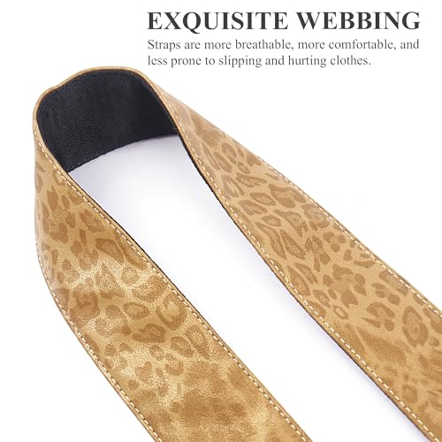 Image of Purse Straps Replacement Crossbody,Crochet Purse Strap for Handbags,Wide Shoulder Straps for Bags(1-Leopard Brown)