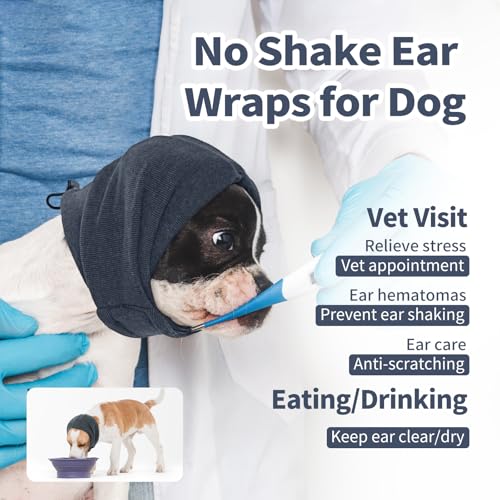 Image of Nanaki Soft Dog Calming Hoodie Anxiety Relief Dog Ear Muffs Noise Protection Doggy Head Wrap Hematoma Fireworks Doggy Ear Cover for Bath Blow Drying Pet Head Cover Noise Cancelling Sleep Help Headband