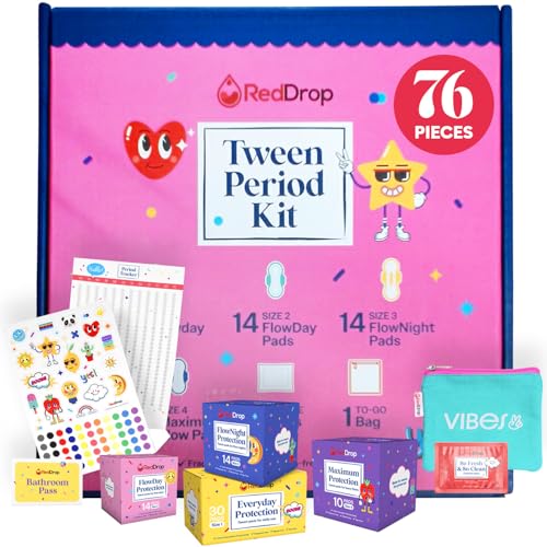 RedDrop Tween Period Kit |76 Pieces First Period Kit for Girls...