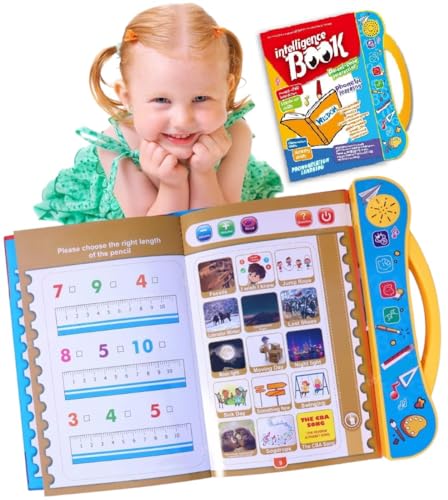 Intelligence Book | Interactive Book -Musical English Educational Phonetic Learning Book for 3 + Year Kids|Toddlers|Educational ABC and 123 E-Learning Kids Electronic Activity Notebook