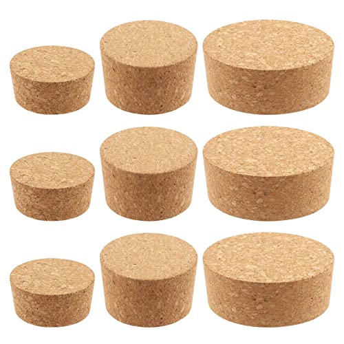 Mardatt Lot de 9 bouchons en liège de 3 tailles différentes - Pour bouteilles de vin, de bière et de bricolage - #48 #34 #28 en bois naturel - Pour bouteilles de vin, de bière, de bricolage Cover