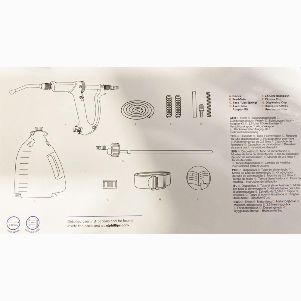 Pistolet drogueur en métal 20ml + réservoir 2.5l NJPHILLIPS