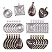 Glarks 48-Pieces 4 Styles Pendant Trays 24pcs Round & Square & Heart & Teardrop and 24pcs Bright Glass Cabochon Dome Tiles for Crafting DIY Jewelry Gift Making