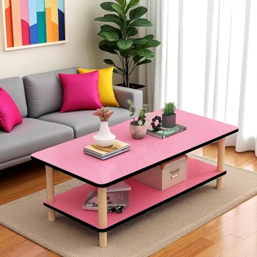 Image of Coffee Table - Rectangle Center Table for Living Room Engineered Wood Tea Table with Storage Stylish Teapoy Table for Hall, Lounge, and Office Spaces Durable (ENW-White)