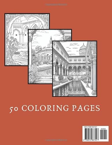 Andalusian Paradise: Generalife Gardens Coloring for Adults: Discover Tranquility in Andalusian Para