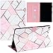 Produktbild Miagon für Amazon Fire HD 10 10.1 Zoll 2019/2017 Marmor Hülle,Schutzhülle mit Magnetisch Auto-Einschlaf/Aufwach PU Leder Smart Flip Stand Cover,Rosa Weiß
