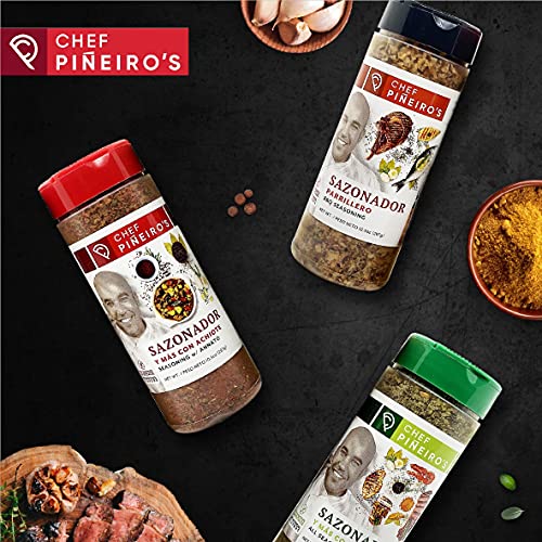 Chef Piñeiro's Classic Seasonings 3 Flavor Set From Puerto Rico, Annatto, Bbq, And Turmeric, 10.5 Ounce (Pack Of 3) #TOP3