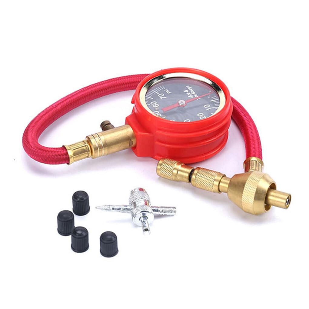 Medidor de presión de neumáticos, deflactores 4X4 para Motocicletas automotrices, Bicicletas, Camiones, ATV, UTV, Kit de deflactor de neumáticos 0-75PSI 4X4