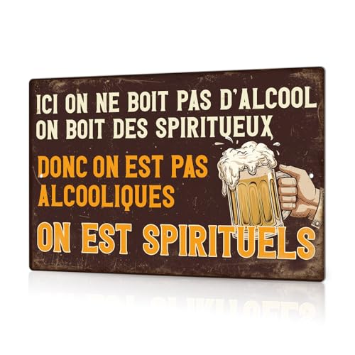 Putuo Decor Plaque Murale Humour Bière - Panneau Métallique Vintage 30x20 cm - Décoration Cave ou Bar