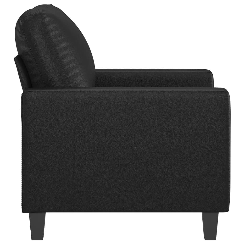 vidaXL Sessel, Sofa Relaxsessel mit gepolstertem Sitz Armlehnen, Fernsehsessel Loungesessel Metallgestell, Polstersessel Ruhesessel für Wohnzimmer, Schwarz Kunstleder