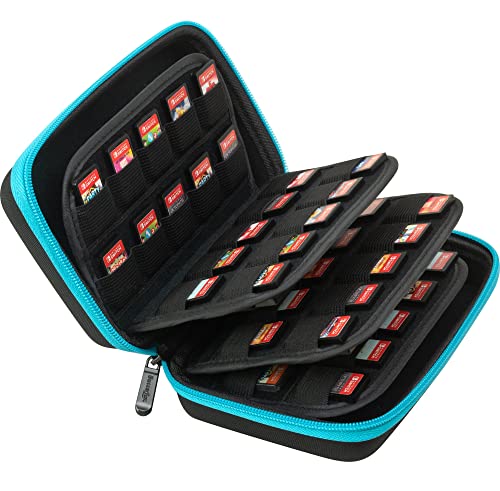 ButterFox 80 Switch Game Case for Nintendo Switch, Switch Game Card Storage Holder or SD Memory Card Case (80 Turquoise/Black)