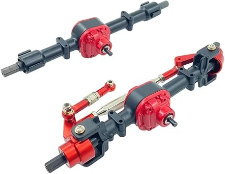 Metal Axle Assembly Upgrade Bridge Front and Rear Axle Compatible with Compatible RC Cars MN D91 D96 D99S MN90 MN96 MN99 MN99S FJ45 Replacement PartsBlack