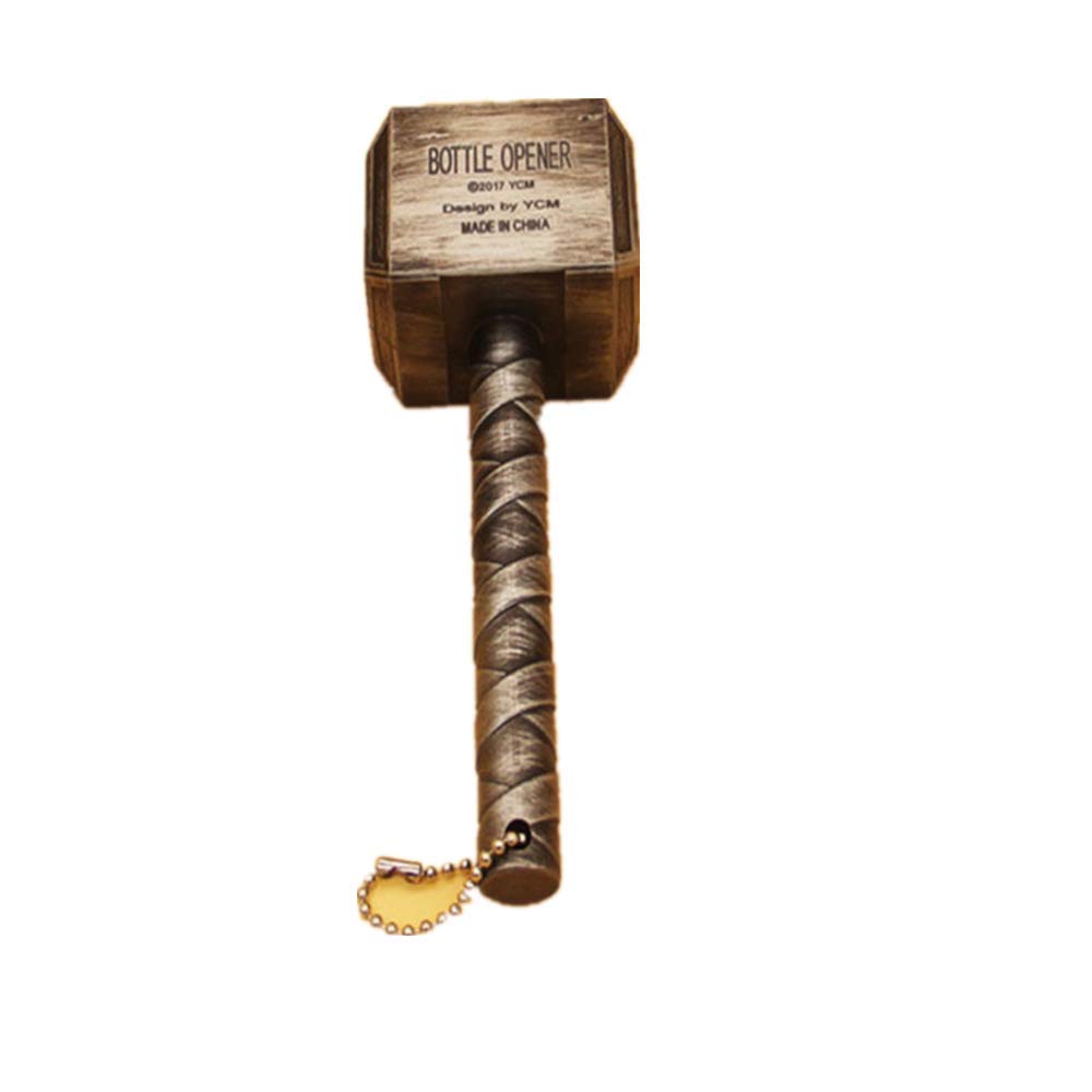 JLFTF Home Dinner Bar Party Silver Beer Bottle Opener Multi-Function Hammer Lei-Shaped Beer Bottle Opener Long Handle Bottle Opener Beer