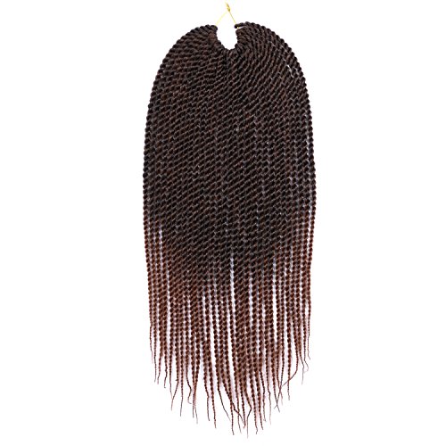 DAIRESS (6 Packs) Ombre Crochet Braids Senegalese Twist Crochet Hair 22Inches 20Stands Synthetic Hair Extensions Kanekalon Crochet Twist Braiding Hair (Ombre Brown)
