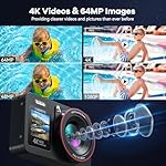 DEATTI Digital Camera,FHD 4K 64MP Camera with Dual Screens 64GB SD Card 2 Batteries,Digital Point and Shoot Camera,18X Zoom,Anti Shake Portable Rechargeable Selfie Camera for Teens Boys Girls Kids - Image 2