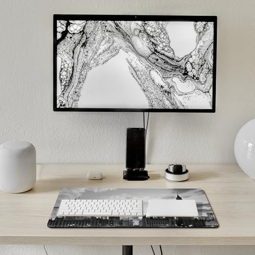 Mouse Pad grande blanco y negro para gaming 24x12 pulgadas miniatura 7