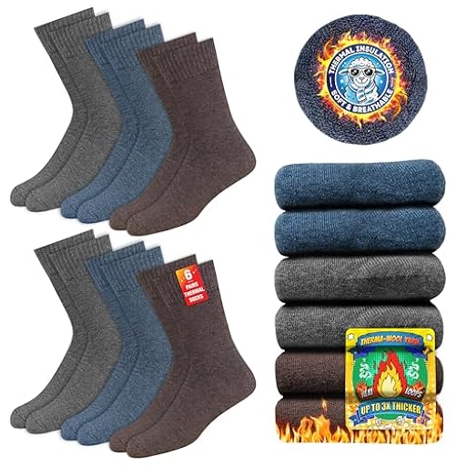 SOXCO Calcetines Térmicos para Hombres y Mujeres - Calcetines de Invierno Calientes, Paquete de 6 Pares, 39-42 | Ya disponible en tu tienda friki favorita! En mundofriki.es!