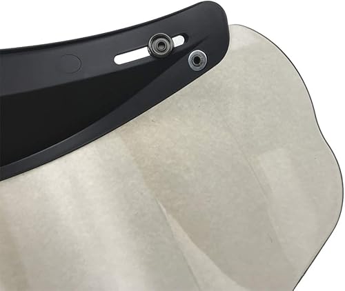 Miniatura 5 de Casco de motocicleta retro universal estándar de 3 broches de cara abierta abatible con visera frontal y lente de escudo contra el viento (ahumado