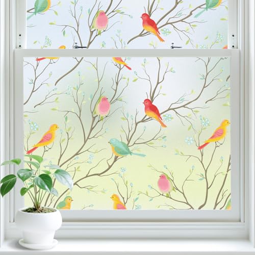 Lifetree Fensterfolie Blickdicht, Selbsthaftend Milchglasfolie,...