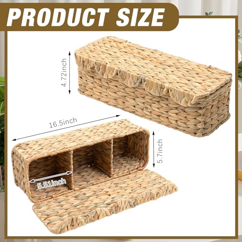 Panier de rangement en osier festonné wc 42cm avec couvercle - 3